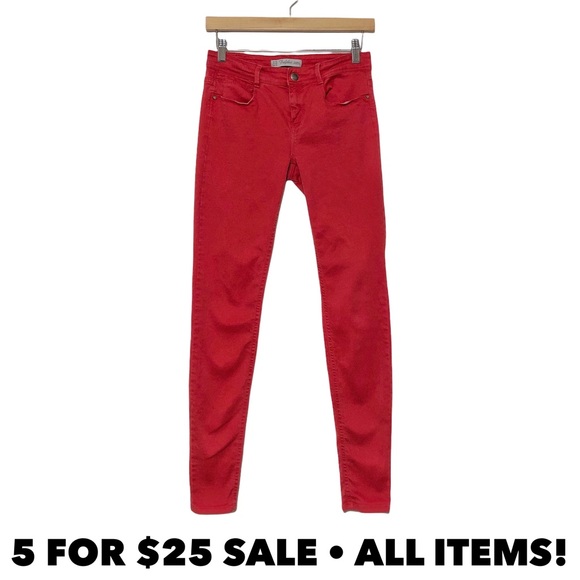 Zara Red Super Skinny Jeans